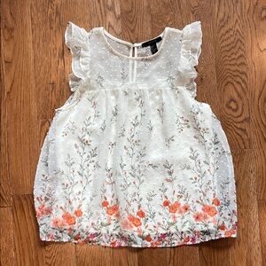 Forever 21 White Floral Blouse